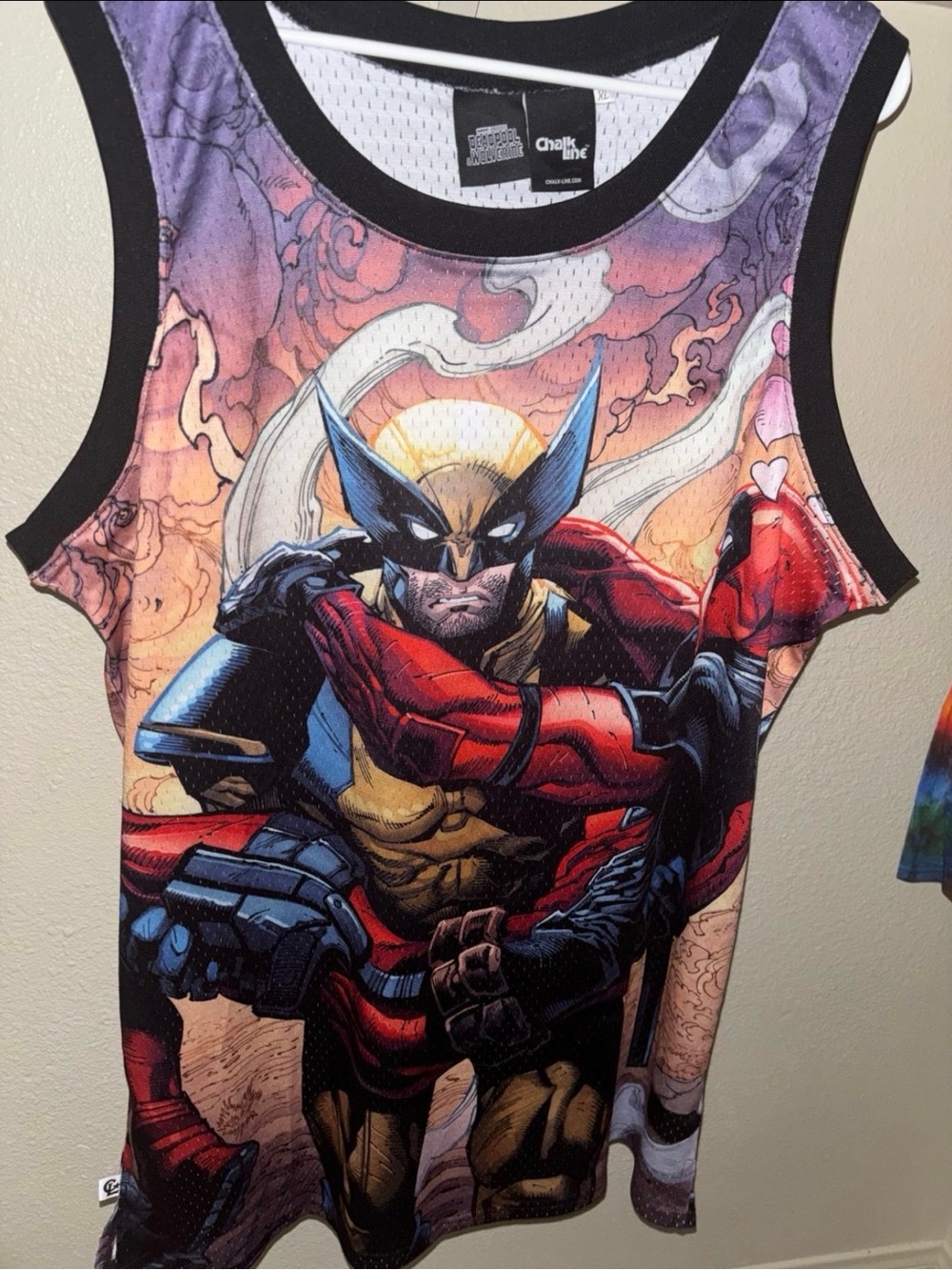 Marvel Deadpool & Wolverine Graphics Tank - Black, Red, Yellow, Blue, Tan